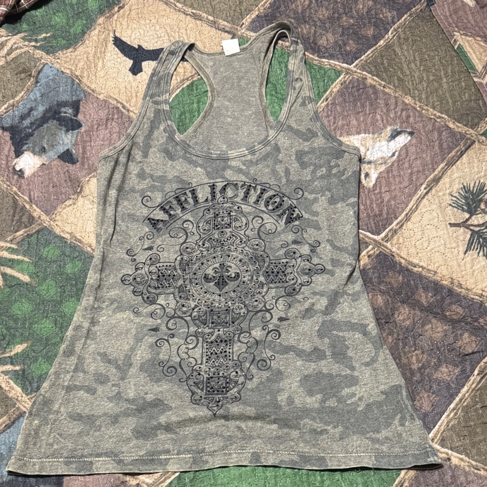 Affliction Women's Camouflage Tank Top
